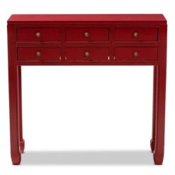 Pomme Accent 6 Drawer Console Table Red - Baxton Studio -Home Furniture Shop-Baxton Studio GUEST 0051d4b1 f737 498c 981d b54e90cd0a61