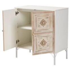 Favian Two-Tone Wood And Metal 2 Door Sideboard Dining Cabinet White/Weathered Brown - Baxton Studio 12 Favian Two-Tone Wood And Metal 2 Door Sideboard Dining Cabinet White/Weathered Brown - Baxton Studio -Home Furniture Shop-Baxton Studio GUEST 0069fe6f ead4 41c7 ae38 98fd1b6f334e