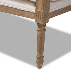Clemence Upholstered Whitewashed Wood Sofa Loveseat Ivory/Oak - Baxton Studio -Home Furniture Shop-Baxton Studio GUEST 00d89efc 3a10 4868 ab3f 5ddc162dccd3