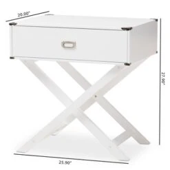 Curtice 1 Drawer Wooden Nightstand White - Baxton Studio -Home Furniture Shop-Baxton Studio GUEST 01e5f790 da4d 4799 b980 186f15ffff42