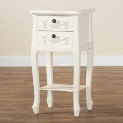 Eliya Wood 2 Drawer Nightstand White - Baxton Studio -Home Furniture Shop-Baxton Studio GUEST 024c8d5d ff09 439c b46a 4b1524c8a494