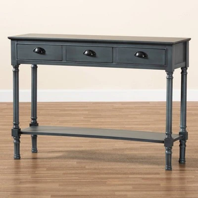 Garvey Wood 3 Drawer Entryway Console Table - Baxton Studio 9 Garvey Wood 3 Drawer Entryway Console Table - Baxton Studio - Image 7