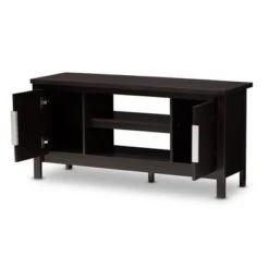 Marley Modern And Contemporary Finished TV Stand For TVs Up To 47" Dark Brown - Baxton Studio