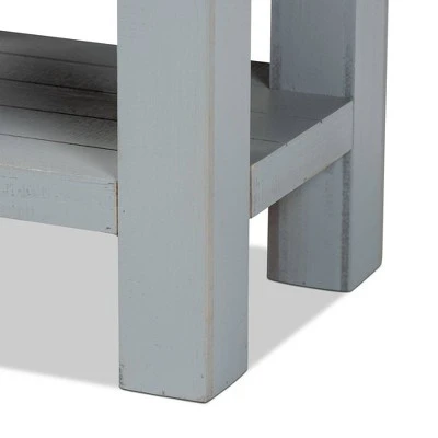 Hastin Two-Tone Wood 1 Drawer Nightstand Brown/Gray - Baxton Studio 7 Hastin Two-Tone Wood 1 Drawer Nightstand Brown/Gray - Baxton Studio - Image 5