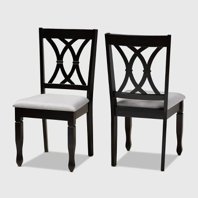 2pc Reneau Upholstered Wood Dining Chair Set - Baxton Studio 10 2pc Reneau Upholstered Wood Dining Chair Set - Baxton Studio - Image 8