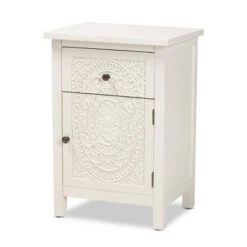 Lambert Wood 1 Drawer Nightstand White - Baxton Studio 14 Lambert Wood 1 Drawer Nightstand White - Baxton Studio -Home Furniture Shop-Baxton Studio GUEST 03bec3ed 1892 4427 bc5e be539eafbe19