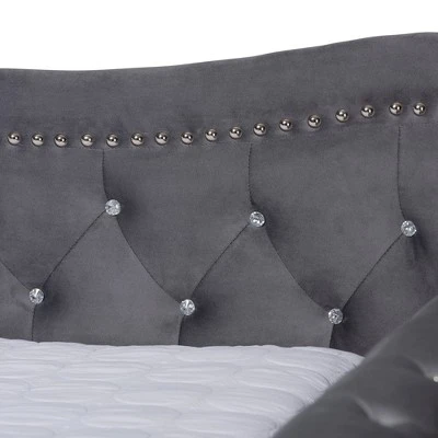 Abbie Velvet Fabric Upholstered Crystal Tufted Daybed - Baxton Studio 5 Abbie Velvet Fabric Upholstered Crystal Tufted Daybed - Baxton Studio - Image 3