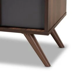 2 Door Naoki Two-Tone Wood Shoe Cabinet Gray/Walnut - Baxton Studio -Home Furniture Shop-Baxton Studio GUEST 047b3436 a7c1 44fa 9b2e c9f746a31c8a