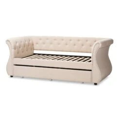 Twin Cherine Classic And Contemporary Fabric Upholstered Daybed With Trundle Beige - Baxton Studio -Home Furniture Shop-Baxton Studio GUEST 04b6a30d 9ca6 43e3 a4f8 bbadf5ecd71b