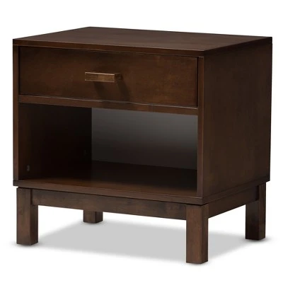 Deirdre Modern And Contemporary Wood 1 Drawer Nightstand - Baxton Studio 12 Deirdre Modern And Contemporary Wood 1 Drawer Nightstand - Baxton Studio - Image 10