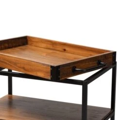 Capri Oak And Finished Mobile Metal Bar Cart With Stemware Rack Brown - Baxton Studio 15 Capri Oak And Finished Mobile Metal Bar Cart With Stemware Rack Brown - Baxton Studio -Home Furniture Shop-Baxton Studio GUEST 062c2650 2cce 4773 98c4 e79027f316e8