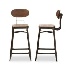 Set Of 2 Varek Bamboo And Rust Finished Steel Stackable Counter Height Barstools Brown - Baxton Studio -Home Furniture Shop-Baxton Studio GUEST 066f12f0 e8d4 4c65 b19c a58a97852c4c