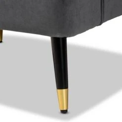 Ellard Velvet Fabric Upholstered Two-Tone Wood Accent Chair Gray/Dark Brown - Baxton Studio -Home Furniture Shop-Baxton Studio GUEST 067d99af ef63 48d6 a2f5 9029e51256e0