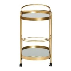 Kamal Glam Brushed Metal And Mirrored Glass 2 Tier Mobile Wine Bar Cart Gold - Baxton Studio -Home Furniture Shop-Baxton Studio GUEST 06d671cf b6ac 4fe7 a60f 6a94ab47a474