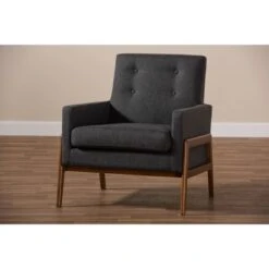 Perris Fabric Upholstered Walnut Wood Lounge Chair - Baxton Studio 18 Perris Fabric Upholstered Walnut Wood Lounge Chair - Baxton Studio -Home Furniture Shop-Baxton Studio GUEST 071367cd 2a5b 4548 bfd3 14635249dc73
