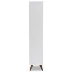 Baxton Studio Serafino And Walnut Finished Wood Wine Cabinet White/Brown - BaxtonStudio -Home Furniture Shop-Baxton Studio GUEST 072c2365 c709 4047 a96e e5f0e7fa951d