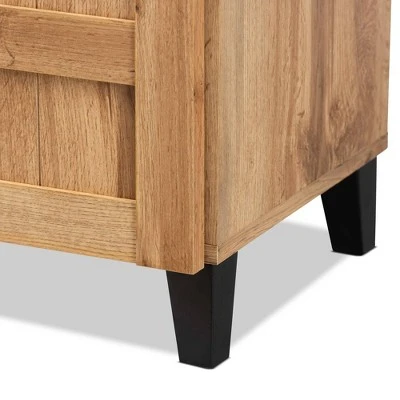 Glidden Wood 1 Drawer Shoe Storage Cabinet Oak Brown - Baxton Studio 7 Glidden Wood 1 Drawer Shoe Storage Cabinet Oak Brown - Baxton Studio - Image 5