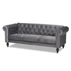 Emma Velvet Upholstered Button Tufted Chesterfield Sofa - Baxton Studio 20 Emma Velvet Upholstered Button Tufted Chesterfield Sofa - Baxton Studio -Home Furniture Shop-Baxton Studio GUEST 07d40c38 d5d8 425c 93d4 a660c9f5d6ad