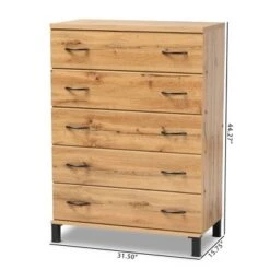 Maison Wood 5 Drawer Storage Chest Oak Brown - Baxton Studio 17 Maison Wood 5 Drawer Storage Chest Oak Brown - Baxton Studio -Home Furniture Shop-Baxton Studio GUEST 07f4b026 5c84 46cd 84f9 8a5cf54cfd63