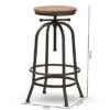 Baxton Studio Aline Wood And Rust Finished Steel Adjustable Swivel Barstool Brown - BaxtonStudio -Home Furniture Shop-Baxton Studio GUEST 08a43005 80f7 4b29 89e1 57e105698bf6
