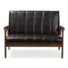 Nikko Mid-Century Modern Scandinavian Style Faux Leather Wooden 2 Seater Loveseat - Baxton Studio -Home Furniture Shop-Baxton Studio GUEST 094bf341 ebc8 4e47 b482 60eec69e896c