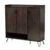 Baldor Wood 3 Door Shoe Cabinet Dark Brown - Baxton Studio 1 Baldor Wood 3 Door Shoe Cabinet Dark Brown - Baxton Studio -Home Furniture Shop-Baxton Studio GUEST 09effab1 aa65 4310 b2fc cfd5cfc12f76