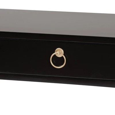 Beagan Wood And Metal 2 Drawer Console Table Black/Gold - Baxton Studio 7 Beagan Wood And Metal 2 Drawer Console Table Black/Gold - Baxton Studio - Image 5