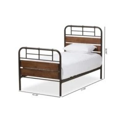Twin Monoco Rustic Industrial Finished Metal Wood Platform Bed Brown - Baxton Studio 15 Twin Monoco Rustic Industrial Finished Metal Wood Platform Bed Brown - Baxton Studio -Home Furniture Shop-Baxton Studio GUEST 0b3cf7b9 487e 46ed bcd5 8a84295485a7