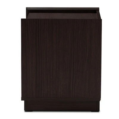 Larsine Finished 2 Drawer Nightstand Brown - Baxton Studio 8 Larsine Finished 2 Drawer Nightstand Brown - Baxton Studio - Image 6
