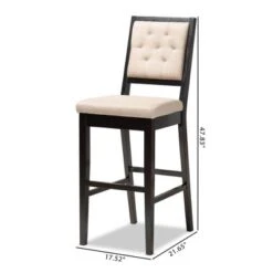 2pc Gideon Fabric Upholstered And Wood Barstool Set Sand/Dark Brown - Baxton Studio -Home Furniture Shop-Baxton Studio GUEST 0ca883b1 3ef6 4464 b5d8 62f0bb8b111d