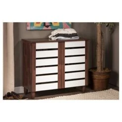 Gisela Two-Tone Shoe Cabinet With 2 Doors Oak/White - Baxton Studio 10 Gisela Two-Tone Shoe Cabinet With 2 Doors Oak/White - Baxton Studio -Home Furniture Shop-Baxton Studio GUEST 0e38a380 2b76 4de0 aa39 a22fda14692b