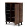Idina Mid-Century Wood 1 Door Shoe Cabinet Dark Brown/Gray - Baxton Studio -Home Furniture Shop-Baxton Studio GUEST 0ea8e6a6 998f 43a7 90b2 e640e227483f