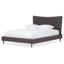 Hannah Mid - Century Modern Fabric Platform Bed - Baxton Studio 12 Hannah Mid - Century Modern Fabric Platform Bed - Baxton Studio -Home Furniture Shop-Baxton Studio GUEST 0ed83d81 7245 4501 96f0 11e86ac7046b