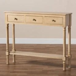 3 Drawer Calvin Wood Entryway Console Table - Baxton Studio -Home Furniture Shop-Baxton Studio GUEST 0f5f5b85 0968 4a95 8e82 15fe6f08947a