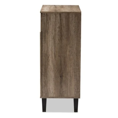 Wales Modern And Contemporary Wood Shoe Storage Cabinet Light Brown - Baxton Studio 6 Wales Modern And Contemporary Wood Shoe Storage Cabinet Light Brown - Baxton Studio - Image 4