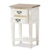 Dauphine 2 Drawer Provincial Style Oak And Distressed Finish Wood Nightstand White - Baxton Studio -Home Furniture Shop-Baxton Studio GUEST 1035f141 a414 4fc4 8663 5a63bc4ea3eb
