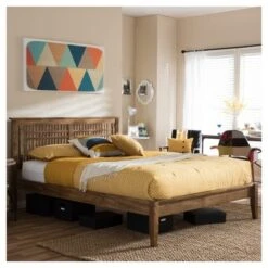 Loafey Mid-Century Modern Solid Wood Window-Pane Style Platform Bed - Baxton Studio 10 Loafey Mid-Century Modern Solid Wood Window-Pane Style Platform Bed - Baxton Studio -Home Furniture Shop-Baxton Studio GUEST 1066c876 e25f 4079 a729 1451fa42c6e1