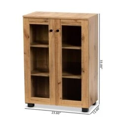 Mason Wood 2 Door Storage Cabinet With Glass Doors Oak Brown/Black - Baxton Studio 11 Mason Wood 2 Door Storage Cabinet With Glass Doors Oak Brown/Black - Baxton Studio -Home Furniture Shop-Baxton Studio GUEST 107ee23c 78c6 4c7a ae1b 64e41eca2e61