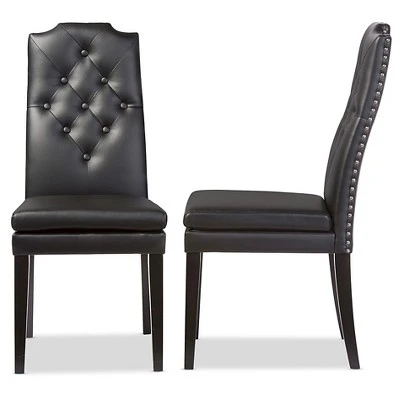 Set Of 2 Dylin Modern And Contemporary Faux Leather Dining Chairs - Baxton Studio 3 Set Of 2 Dylin Modern And Contemporary Faux Leather Dining Chairs - Baxton Studio