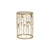 Anaya Glam Brushed Metal And Glass Leaf Accent End Table Gold - Baxton Studio
