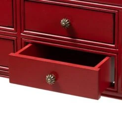 Pomme Accent 6 Drawer Console Table Red - Baxton Studio -Home Furniture Shop-Baxton Studio GUEST 11895083 7dd1 4a15 84cc 6c0ef9c492c0