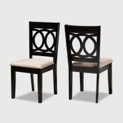 2pc Lenoir Upholstered Wood Dining Chair Set - Baxton Studio -Home Furniture Shop-Baxton Studio GUEST 11a49605 1e96 4d34 a078 2cee67a9134d
