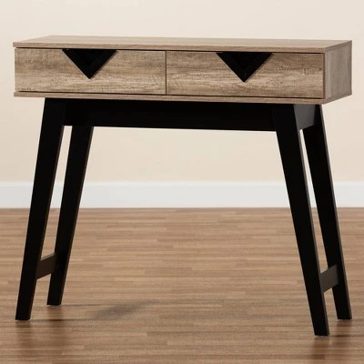 Wales Wood 2 Drawer Console Table Light Brown - Baxton Studio 10 Wales Wood 2 Drawer Console Table Light Brown - Baxton Studio - Image 8