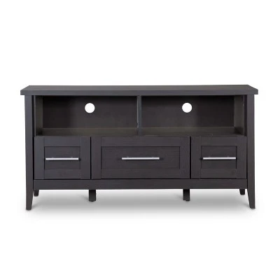 Espresso Finished 3 Drawers TV Stand For TVs Up To 47" Dark Brown - Baxton Studio 6 Espresso Finished 3 Drawers TV Stand For TVs Up To 47" Dark Brown - Baxton Studio - Image 4