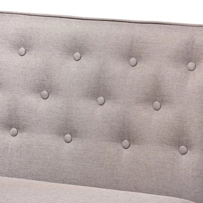 2pc Riordan Fabric Upholstered And Wood Dining Nook Banquette Set Gray/Walnut Brown - Baxton Studio 5 2pc Riordan Fabric Upholstered And Wood Dining Nook Banquette Set Gray/Walnut Brown - Baxton Studio - Image 3