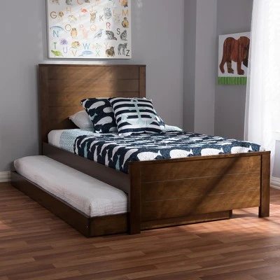 Twin Catalina Modern Classic Mission Style Finished Wood Platform Bed With Trundle - Baxton Studio 12 Twin Catalina Modern Classic Mission Style Finished Wood Platform Bed With Trundle - Baxton Studio - Image 10