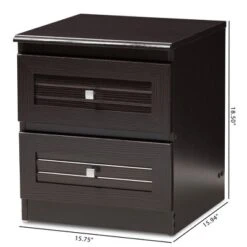 Carine Modern And Contemporary Finished 2 Drawer Nightstand Dark Brown - Baxton Studio -Home Furniture Shop-Baxton Studio GUEST 1250a6d0 fd27 4976 b5a0 aff76919dc8a