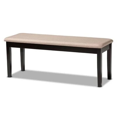 Teresa Fabric Upholstered And Wood Dining Bench - Baxton Studio 10 Teresa Fabric Upholstered And Wood Dining Bench - Baxton Studio - Image 8