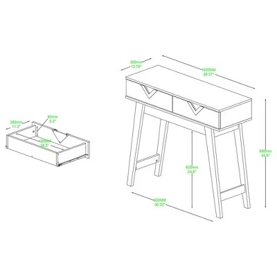 Wales Wood 2 Drawer Console Table Light Brown - Baxton Studio 12 Wales Wood 2 Drawer Console Table Light Brown - Baxton Studio - Image 10