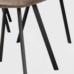 Set Of 4 Filicia Imitation Leather Upholstered Metal Dining Chairs Gray/Brown - Baxton Studio -Home Furniture Shop-Baxton Studio GUEST 137754ba 3e37 4c41 821e a2f5e2d669de